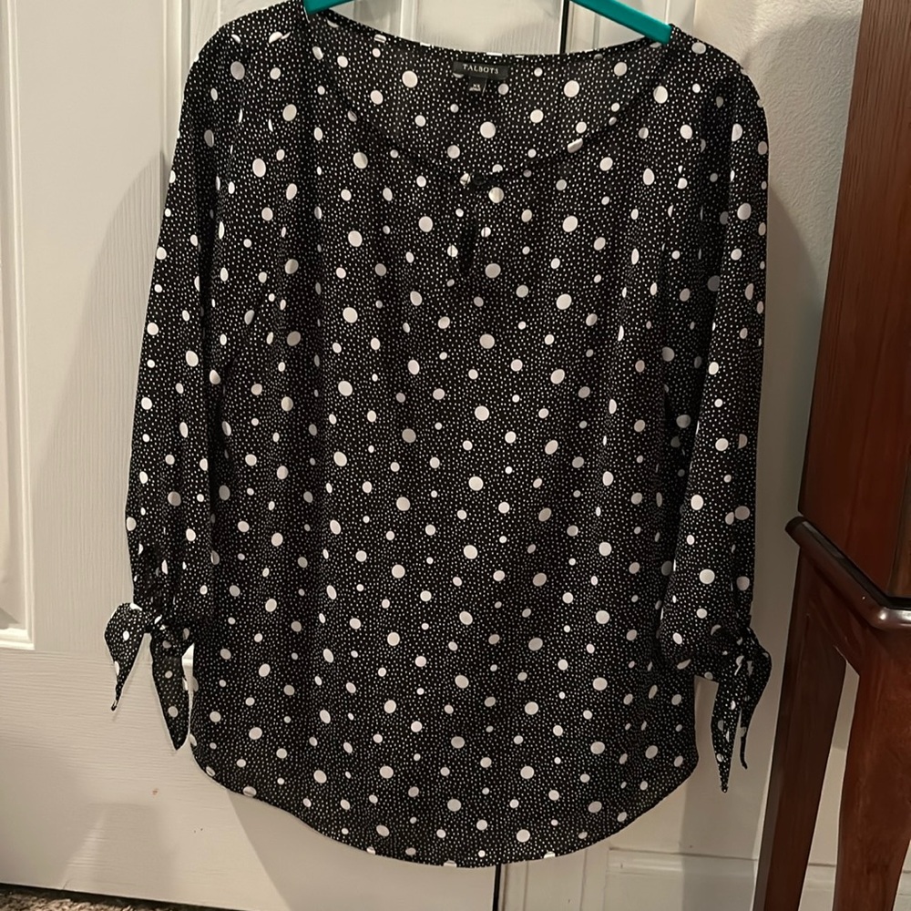Talbots polka dot blouse